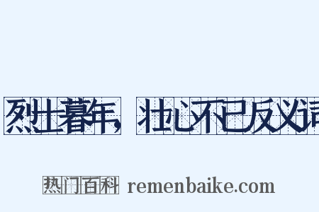 烈士暮年，壮心不已反义词是什么意思的图片